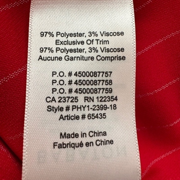 Babaton Aritzia Women's S Red Pinstriped V-Neck Sleeveless Tank Top Blouse Y2K - Picture 9 of 13